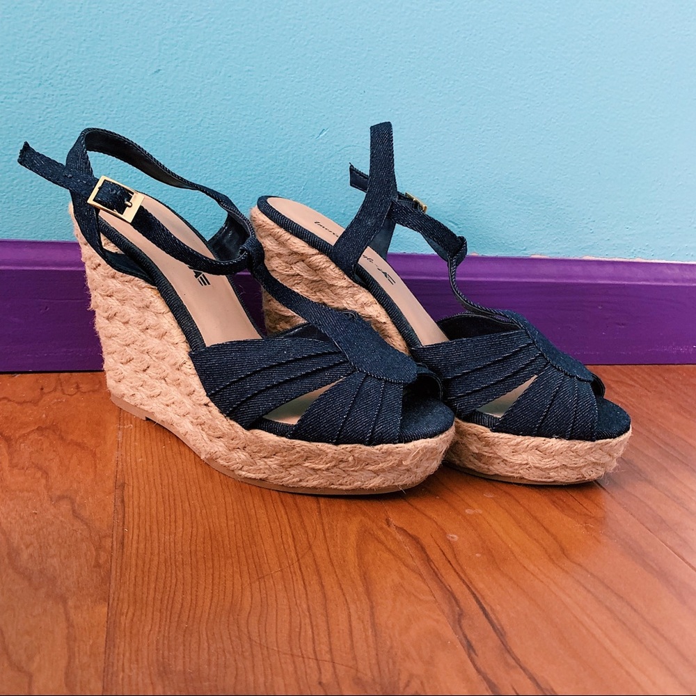 Denim Wedges